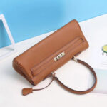 Women's Genuine Leather Top Handle Baguette bag