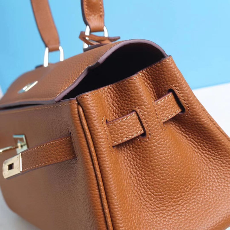 Women's Genuine Leather Top Handle Baguette bag