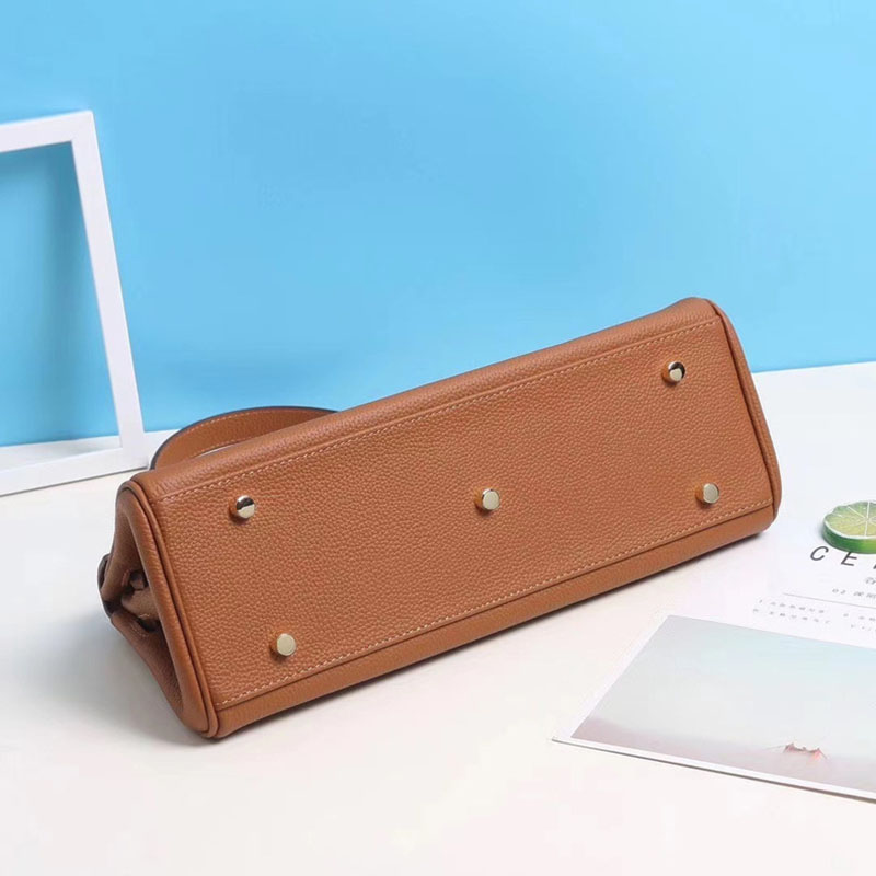 Women's Genuine Leather Top Handle Baguette bag