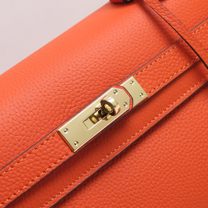 Women's Genuine Leather Top Handle Baguette bag