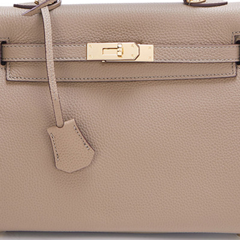 Sac à main supérieur en cuir véritable pour femmes, grain litchi