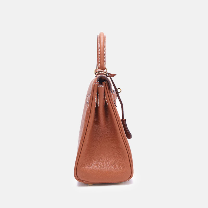 Sac à main supérieur en cuir véritable pour femmes, grain litchi