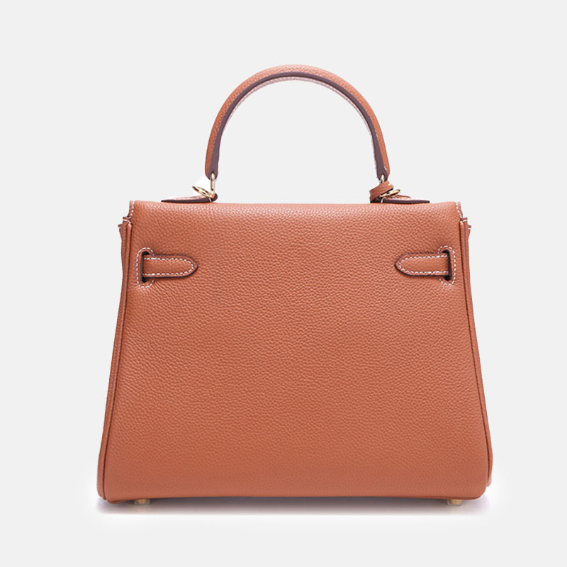 Sac à main supérieur en cuir véritable pour femmes, grain litchi