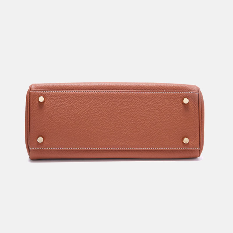 Sac à main supérieur en cuir véritable pour femmes, grain litchi