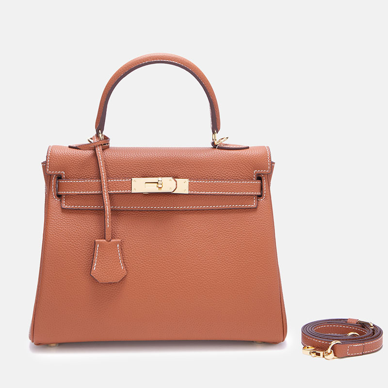 Women's Lychee Grain Top Handle Bag aus vollnarbigem Leder