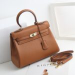 Women's Lychee Grain Top Handle Bag in Genuine Leather