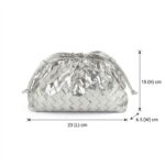 Women's Mini Woven Evening Clutch Bags in Metallic Vegan Leather