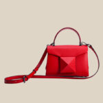 Women's Large Studs Shoulder Bag in Genuine Leather