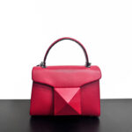 Women's Mini Genuine Leather Studded Crossbody Top Handle Bag