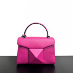 Women's Mini Genuine Leather Studded Crossbody Top Handle Bag