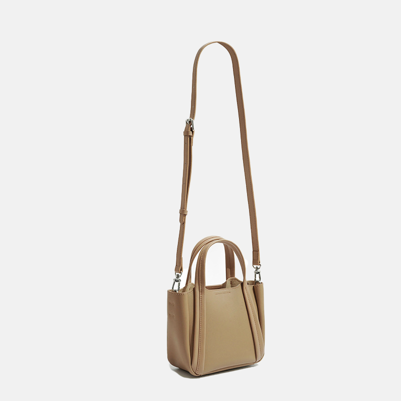 Mini sac fourre-tout minimaliste en cuir véritable pour femmes