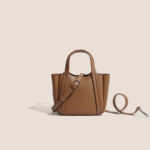 Mini sac fourre-tout minimaliste en cuir véritable pour femmes