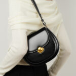 Women's Minimalist Genuine Leather Crossbody Saddle Bag