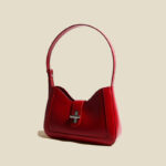 Women's Minimalist Genuine Leather Lock Buckle Shoulder Bag