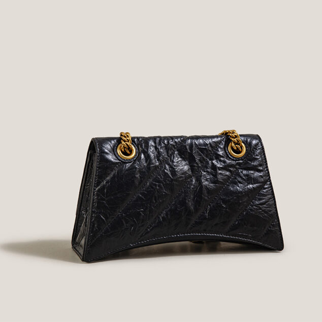 Quilted Chain Strap Bag - Black