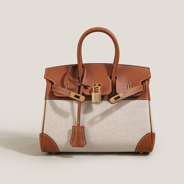 Top Grain Leather Inspired Birkin Handbag | Luxury Designer Bags Small-25cm / Pink