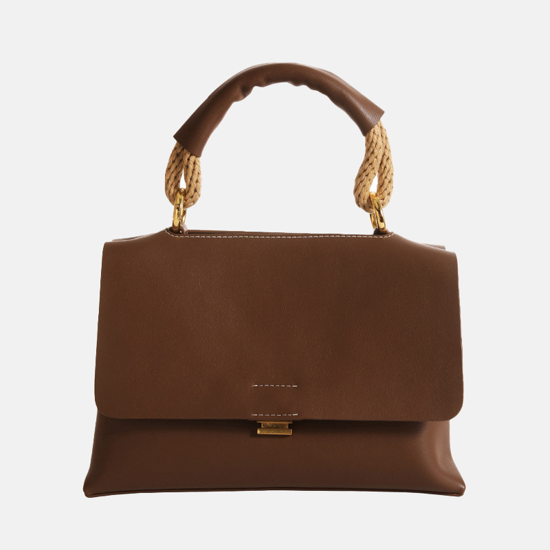 Women's Brown Leather Crossbody Top Handle Bag
