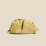 Women's Genuine Leather Cloud Shape Wrinkle Crossbody Bag