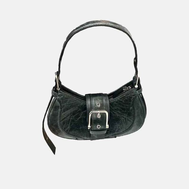 Women's Small Genuine Leather Hobo Baguette Bags - ROMY TISA
