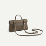 Women's Genuine Leather Lock Buckle Crossbody Bag with Top Handle