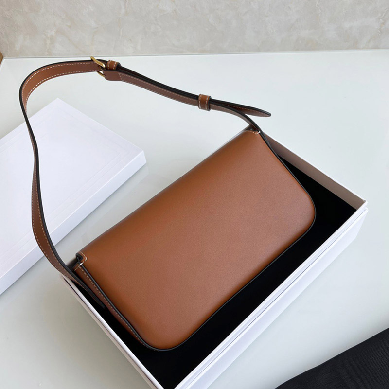 Sac à bandoulière en cuir véritable à fermoir pour femmes