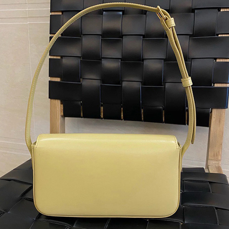Sac à bandoulière en cuir véritable à fermoir pour femmes