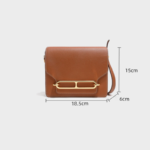 Women's Genuine Leather Pig Nose Lock Buckle Crossbody Bag