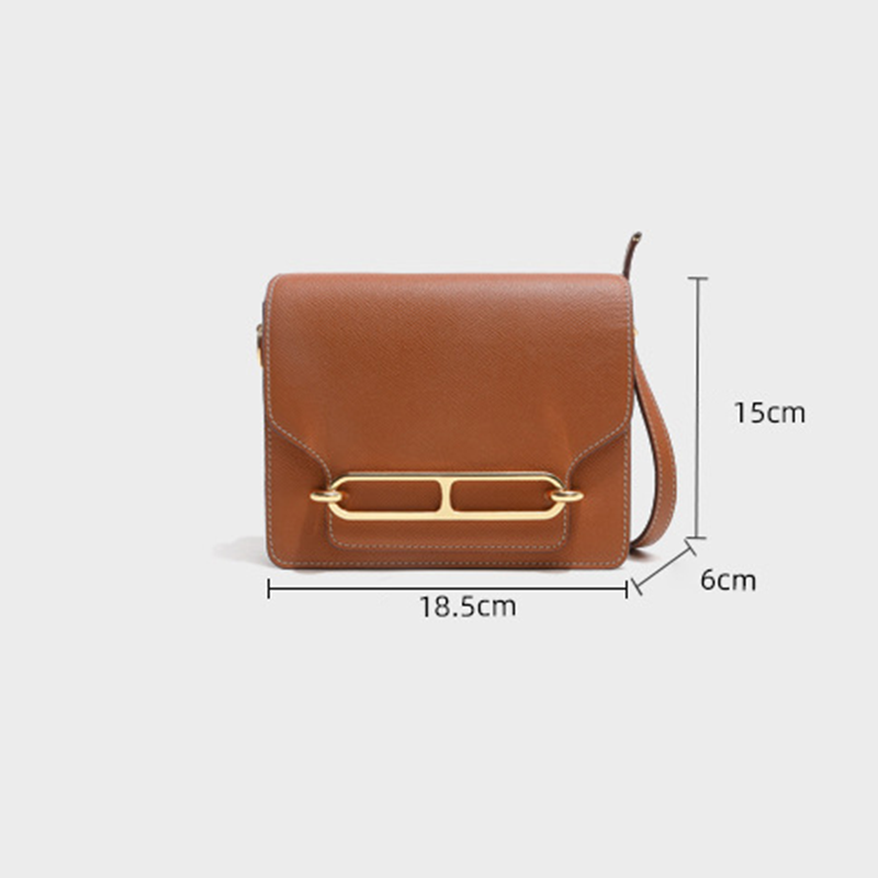 Women's Genuine Leather Pig Nose Lock Buckle Crossbody Bag