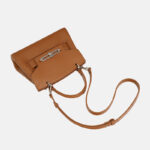 Women's Minimalist Genuine Leather Lock Buckle Crossbody Top Handle Bags