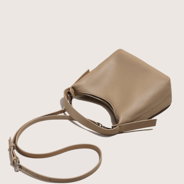 Women's Minimalist Genuine Leather Magnetic Clasp Crossbody Top Handle Bag  - ROMY TISA