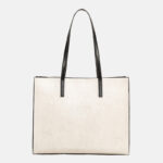 Women's Minimalist  Genuine Leather Plain Tote Bag