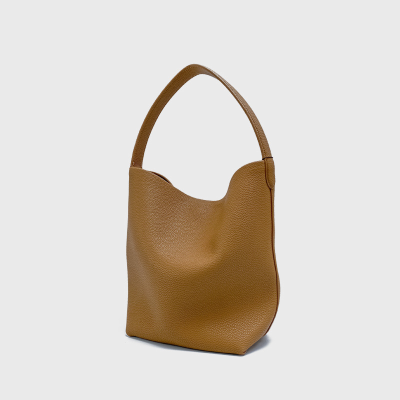 Women's Minimalist Genuine Leather Single Shoulder Bucket Bag