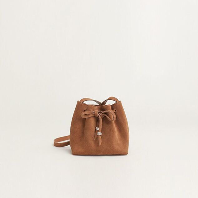 Women's Genuine Leather Mini Bucket Bags with Shoulder Strap - ROMY TISA