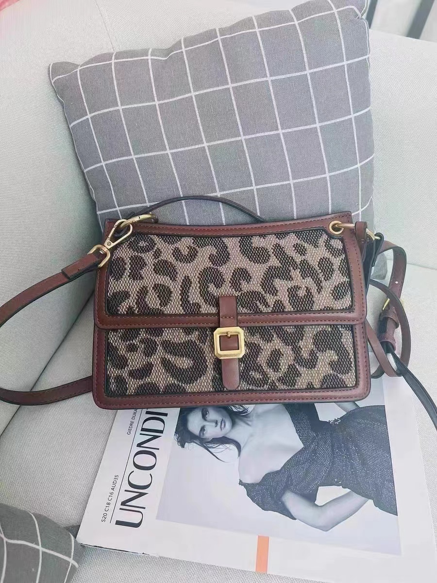 Women's Leopard Print Genuine Leather Baguette Bags in Brown photo review