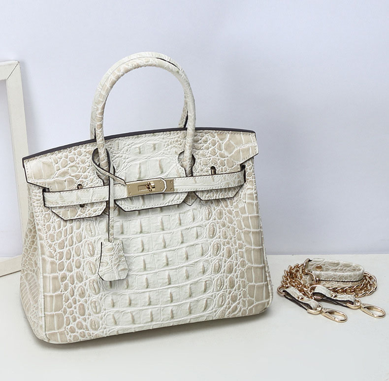 Women's Alligator Print Top Handle Bags in Genuine Leather