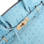 Women's Alligator Print Top Handle Bags in Split Leather