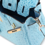 Women's Alligator Print Top Handle Bags in Split Leather