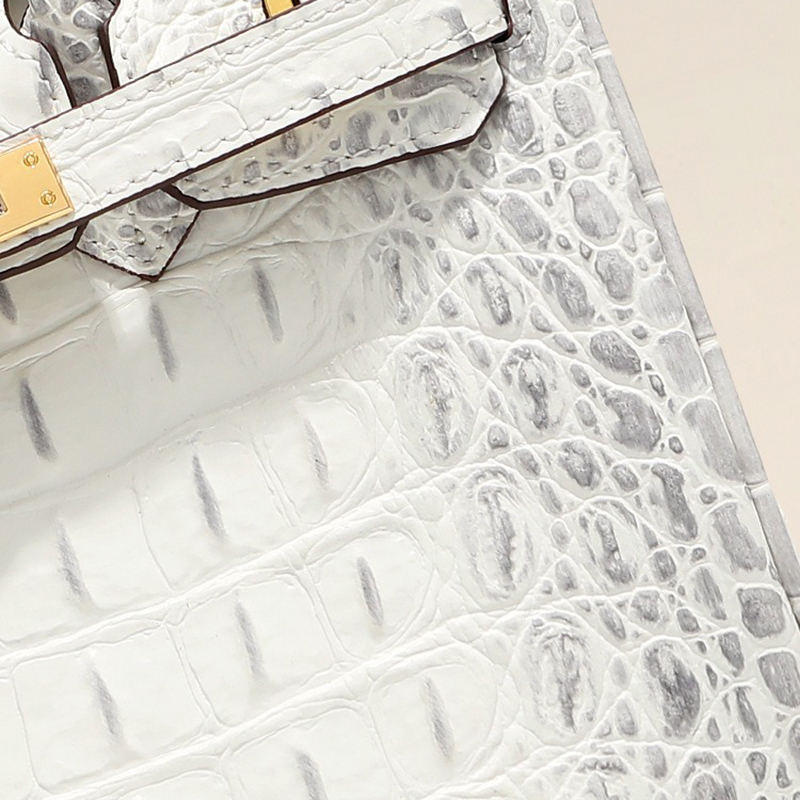 Sac à main en cuir de crocodile avec bandoulière pour femmes