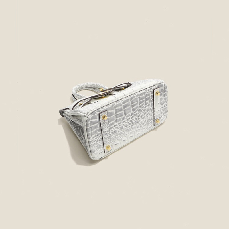 Sac à main en cuir de crocodile avec bandoulière pour femmes