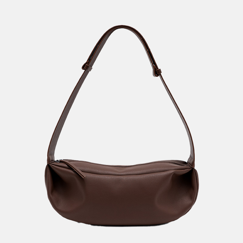 Women's Genuine Leather Minimalistic Dumpling Shaped Crossbody Bag