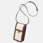 Mini sac à main Ivory White en cuir véritable à motif de crocodile Sac à bandoulière