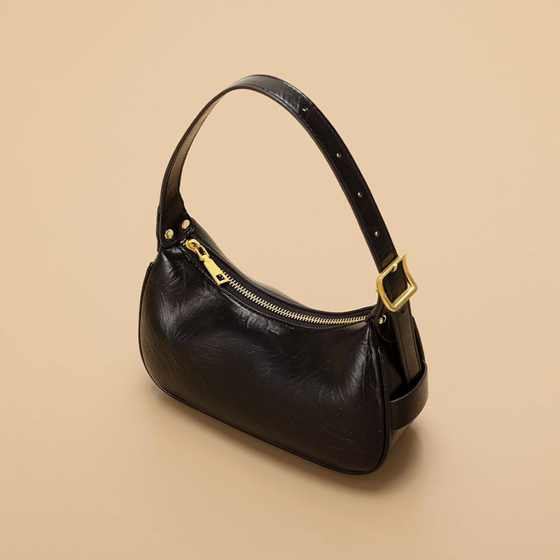 Women's Minimalist Genuine Leather Crossbody Baguette Bags