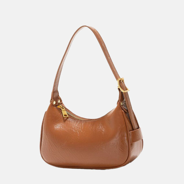 Women's Minimalist Genuine Leather Crossbody Baguette Bags