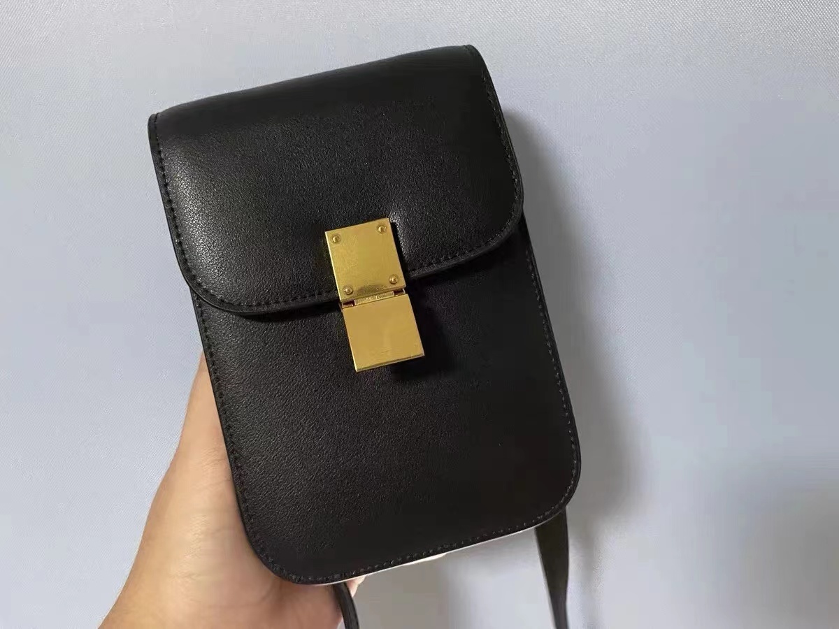 Damen Minimal Flap Crossbody Handy Geldbörse aus echtem Leder photo review