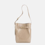 Women's Genuine Leather Minimalist Crossbody Shoulder Bucket Bag