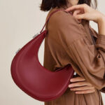 Minimalistische Hobo-Taschen aus geteiltem Leder für Frauen