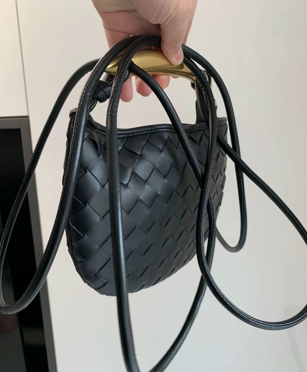 Mini Woven Leather Crossbody Clutch Tasche für Frauen photo review