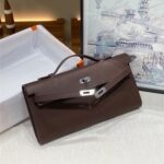 Women's Genuine Leather Top Handle Lock Closure Clutch Bag