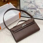 Women's Genuine Leather Top Handle Lock Closure Clutch Bag