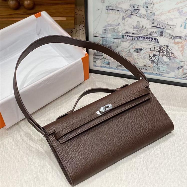 Women's Genuine Leather Top Handle Lock Closure Clutch Bag